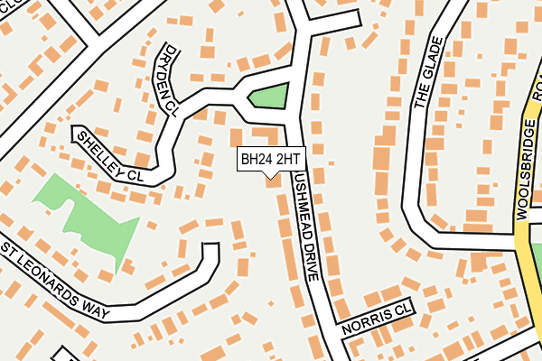BH24 2HT map - OS OpenMap – Local (Ordnance Survey)