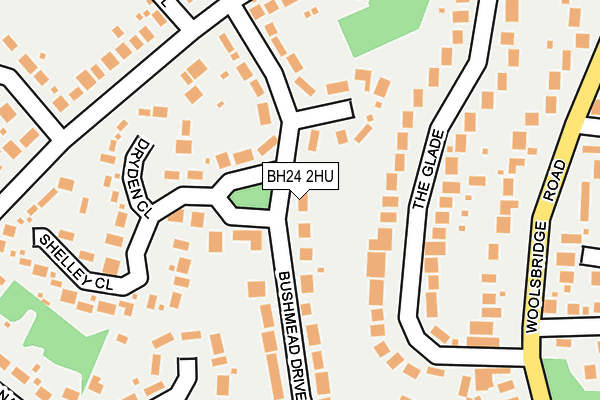 BH24 2HU map - OS OpenMap – Local (Ordnance Survey)