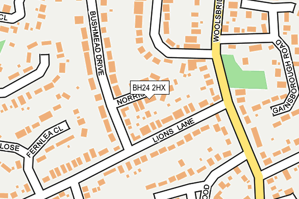 BH24 2HX map - OS OpenMap – Local (Ordnance Survey)