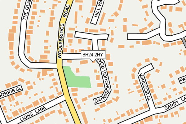 BH24 2HY map - OS OpenMap – Local (Ordnance Survey)