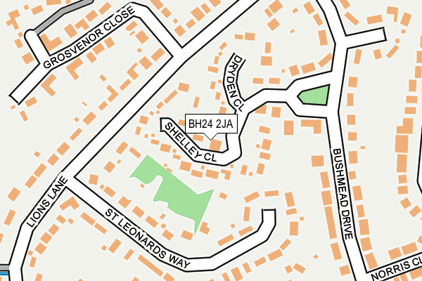 BH24 2JA map - OS OpenMap – Local (Ordnance Survey)
