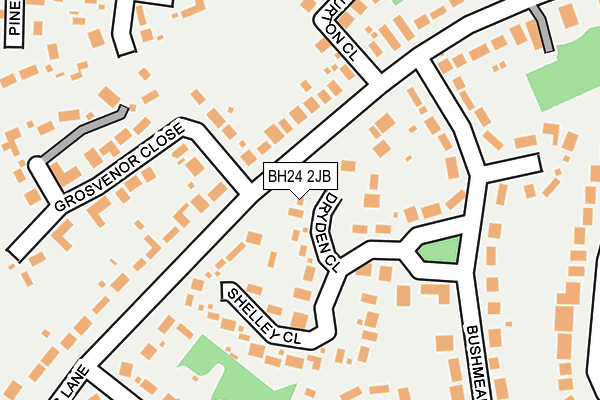 BH24 2JB map - OS OpenMap – Local (Ordnance Survey)