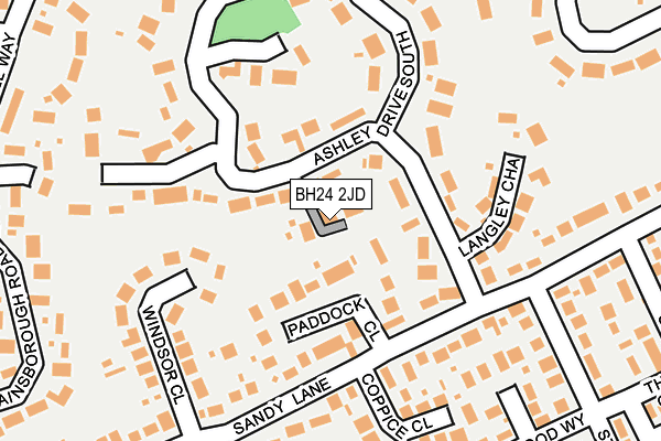 BH24 2JD map - OS OpenMap – Local (Ordnance Survey)