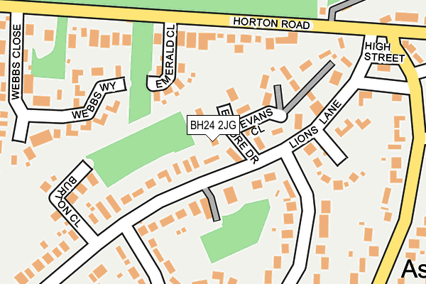 BH24 2JG map - OS OpenMap – Local (Ordnance Survey)