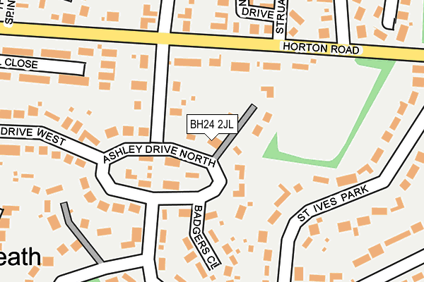 BH24 2JL map - OS OpenMap – Local (Ordnance Survey)