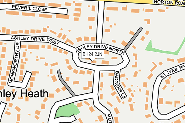 BH24 2JN map - OS OpenMap – Local (Ordnance Survey)
