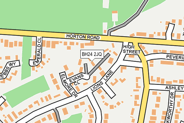 BH24 2JQ map - OS OpenMap – Local (Ordnance Survey)