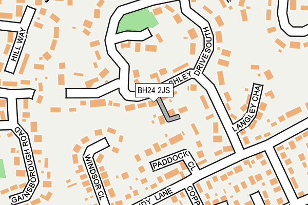 BH24 2JS map - OS OpenMap – Local (Ordnance Survey)