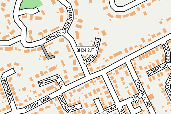 BH24 2JT map - OS OpenMap – Local (Ordnance Survey)