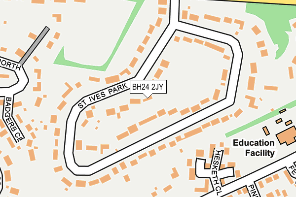 BH24 2JY map - OS OpenMap – Local (Ordnance Survey)
