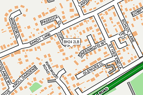 BH24 2LB map - OS OpenMap – Local (Ordnance Survey)