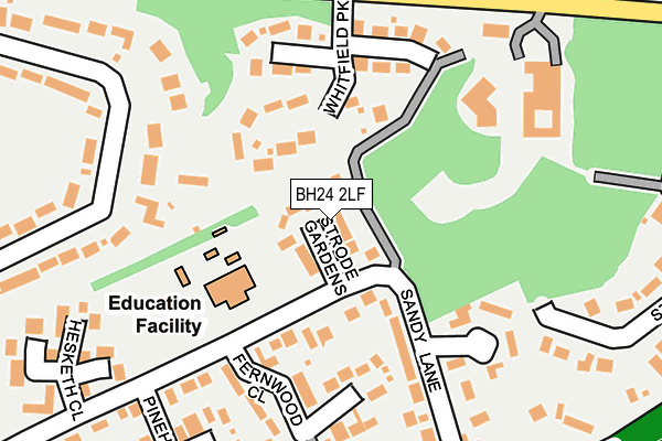 BH24 2LF map - OS OpenMap – Local (Ordnance Survey)