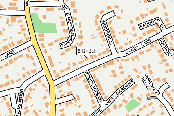 BH24 2LH map - OS OpenMap – Local (Ordnance Survey)