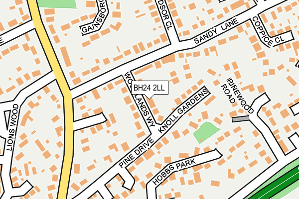 BH24 2LL map - OS OpenMap – Local (Ordnance Survey)