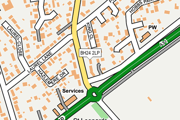 BH24 2LP map - OS OpenMap – Local (Ordnance Survey)