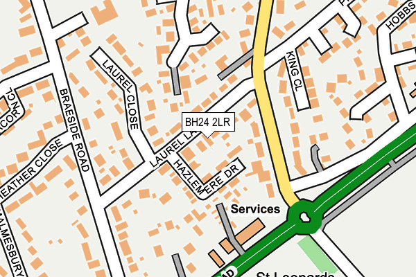 BH24 2LR map - OS OpenMap – Local (Ordnance Survey)