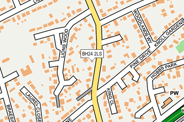 BH24 2LS map - OS OpenMap – Local (Ordnance Survey)