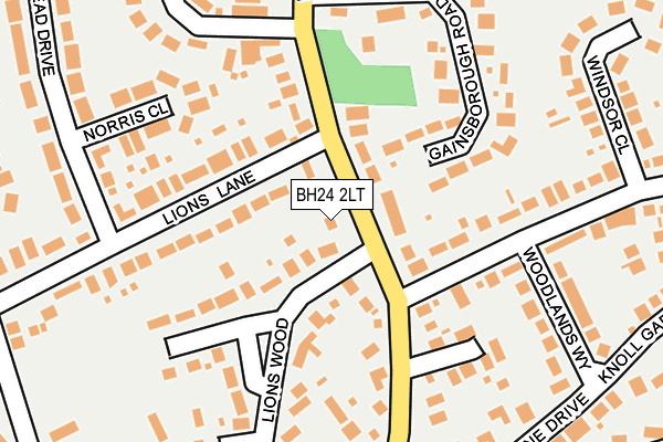 BH24 2LT map - OS OpenMap – Local (Ordnance Survey)