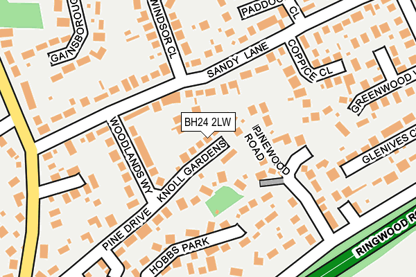 BH24 2LW map - OS OpenMap – Local (Ordnance Survey)