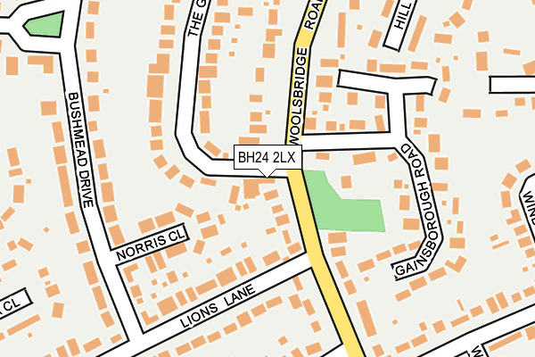 BH24 2LX map - OS OpenMap – Local (Ordnance Survey)