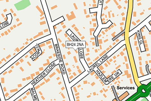 BH24 2NA map - OS OpenMap – Local (Ordnance Survey)