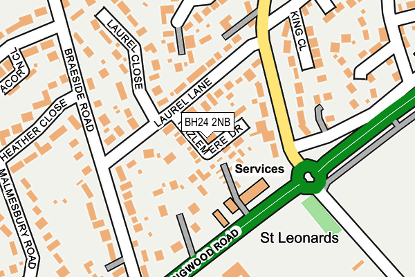 BH24 2NB map - OS OpenMap – Local (Ordnance Survey)