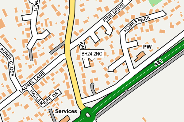 BH24 2NG map - OS OpenMap – Local (Ordnance Survey)