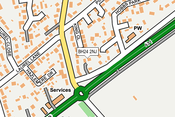 BH24 2NJ map - OS OpenMap – Local (Ordnance Survey)