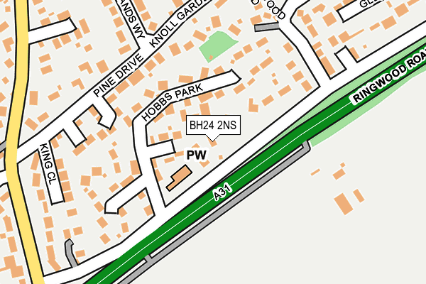 BH24 2NS map - OS OpenMap – Local (Ordnance Survey)
