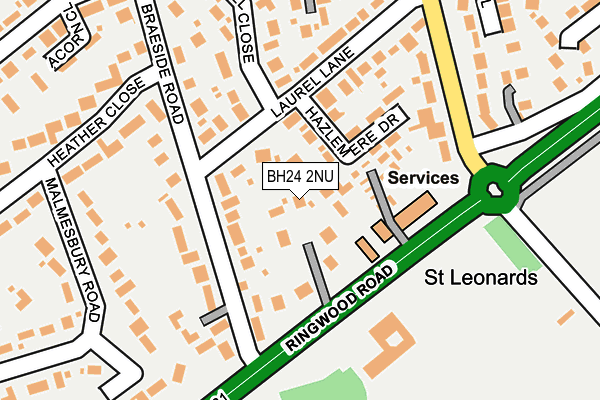 BH24 2NU map - OS OpenMap – Local (Ordnance Survey)