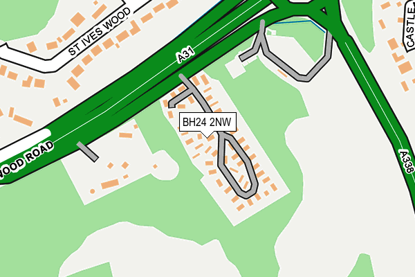 BH24 2NW map - OS OpenMap – Local (Ordnance Survey)