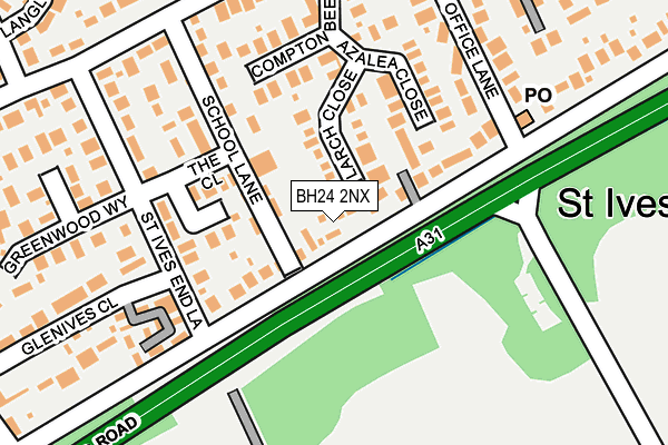 BH24 2NX map - OS OpenMap – Local (Ordnance Survey)