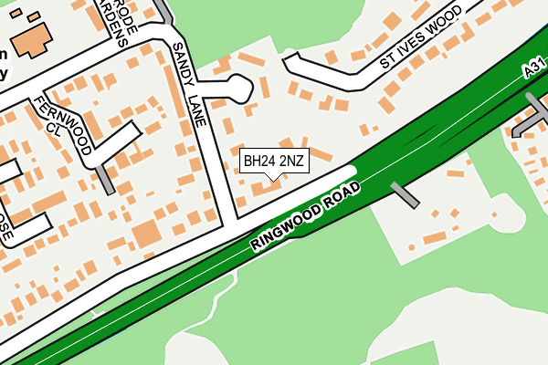 BH24 2NZ map - OS OpenMap – Local (Ordnance Survey)