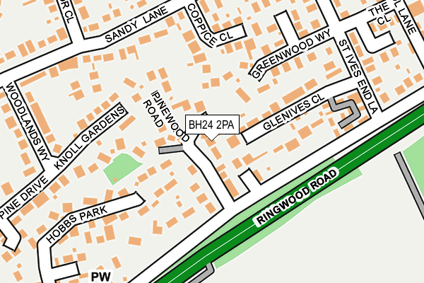 BH24 2PA map - OS OpenMap – Local (Ordnance Survey)