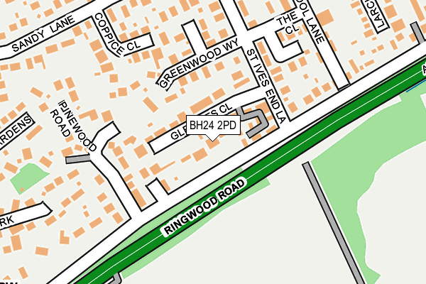 BH24 2PD map - OS OpenMap – Local (Ordnance Survey)