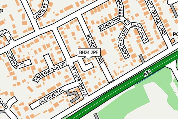 BH24 2PE map - OS OpenMap – Local (Ordnance Survey)