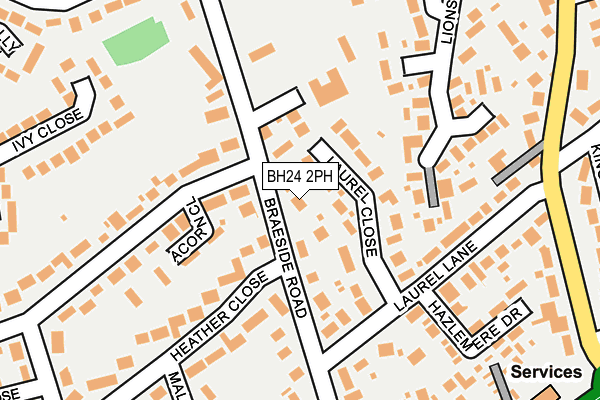 BH24 2PH map - OS OpenMap – Local (Ordnance Survey)
