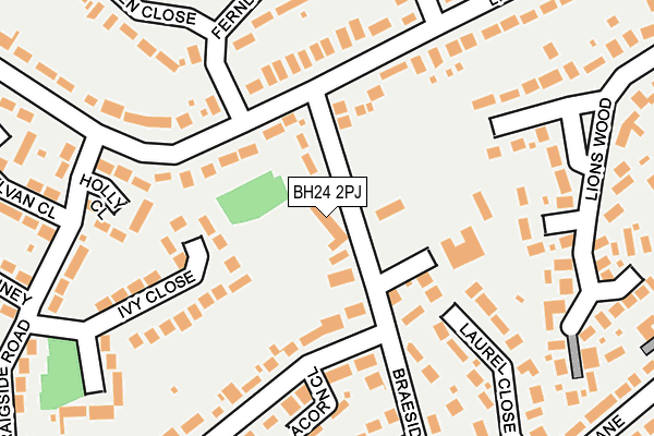 BH24 2PJ map - OS OpenMap – Local (Ordnance Survey)