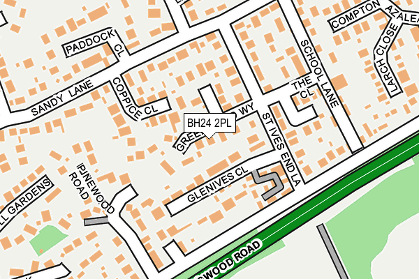 BH24 2PL map - OS OpenMap – Local (Ordnance Survey)
