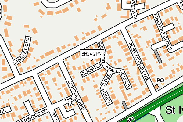 BH24 2PN map - OS OpenMap – Local (Ordnance Survey)