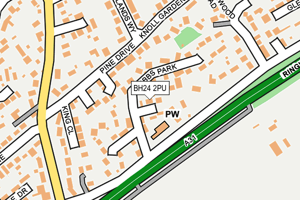 BH24 2PU map - OS OpenMap – Local (Ordnance Survey)