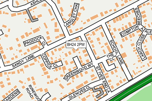 BH24 2PW map - OS OpenMap – Local (Ordnance Survey)