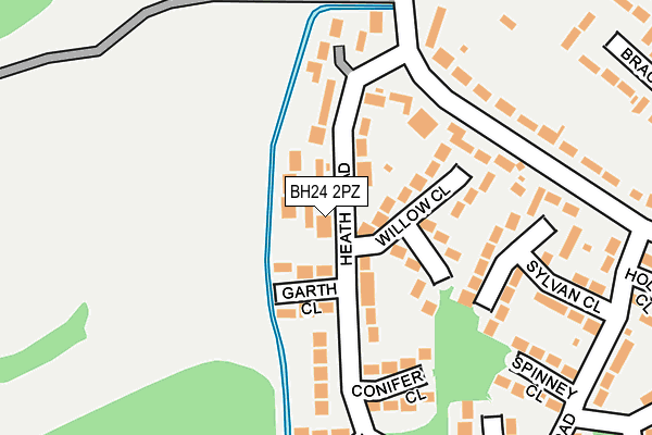 BH24 2PZ map - OS OpenMap – Local (Ordnance Survey)