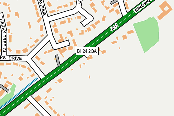 BH24 2QA map - OS OpenMap – Local (Ordnance Survey)