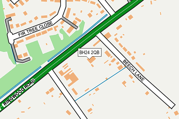 BH24 2QB map - OS OpenMap – Local (Ordnance Survey)