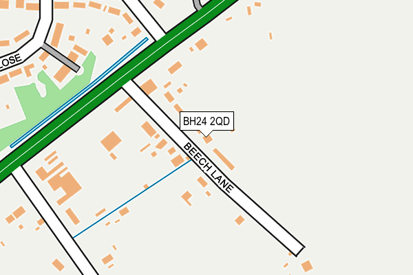 BH24 2QD map - OS OpenMap – Local (Ordnance Survey)