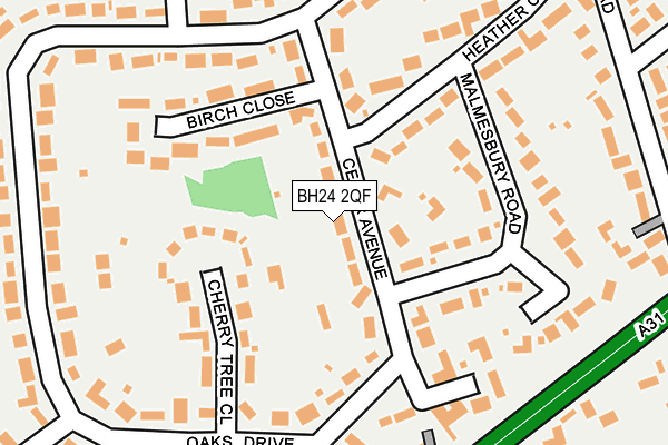 BH24 2QF map - OS OpenMap – Local (Ordnance Survey)