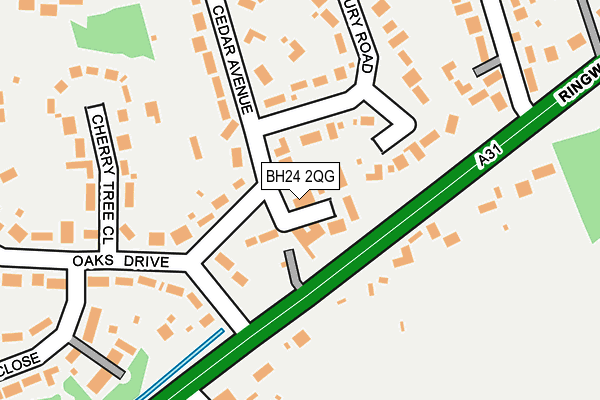 BH24 2QG map - OS OpenMap – Local (Ordnance Survey)