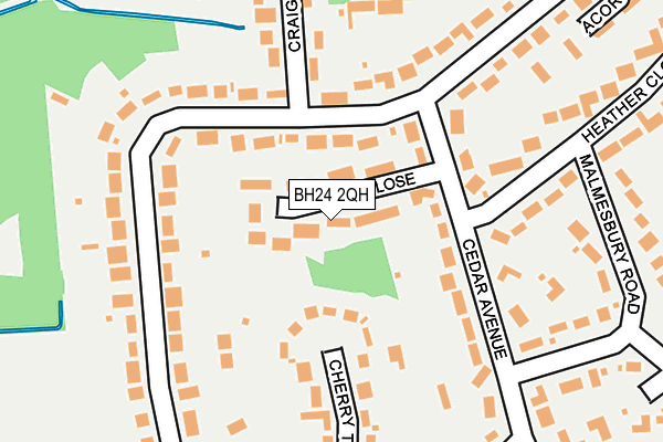BH24 2QH map - OS OpenMap – Local (Ordnance Survey)