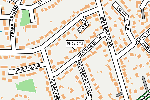 BH24 2QJ map - OS OpenMap – Local (Ordnance Survey)